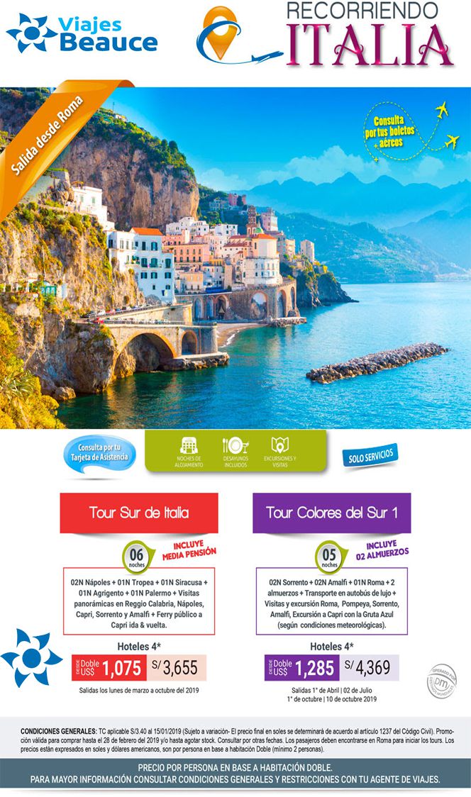 Te invitamos que Recorras la bella Italia con Viajes BEAUCE.