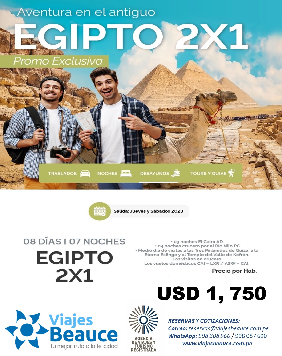 ¡Egipto te espera en una oferta especial 2×1!